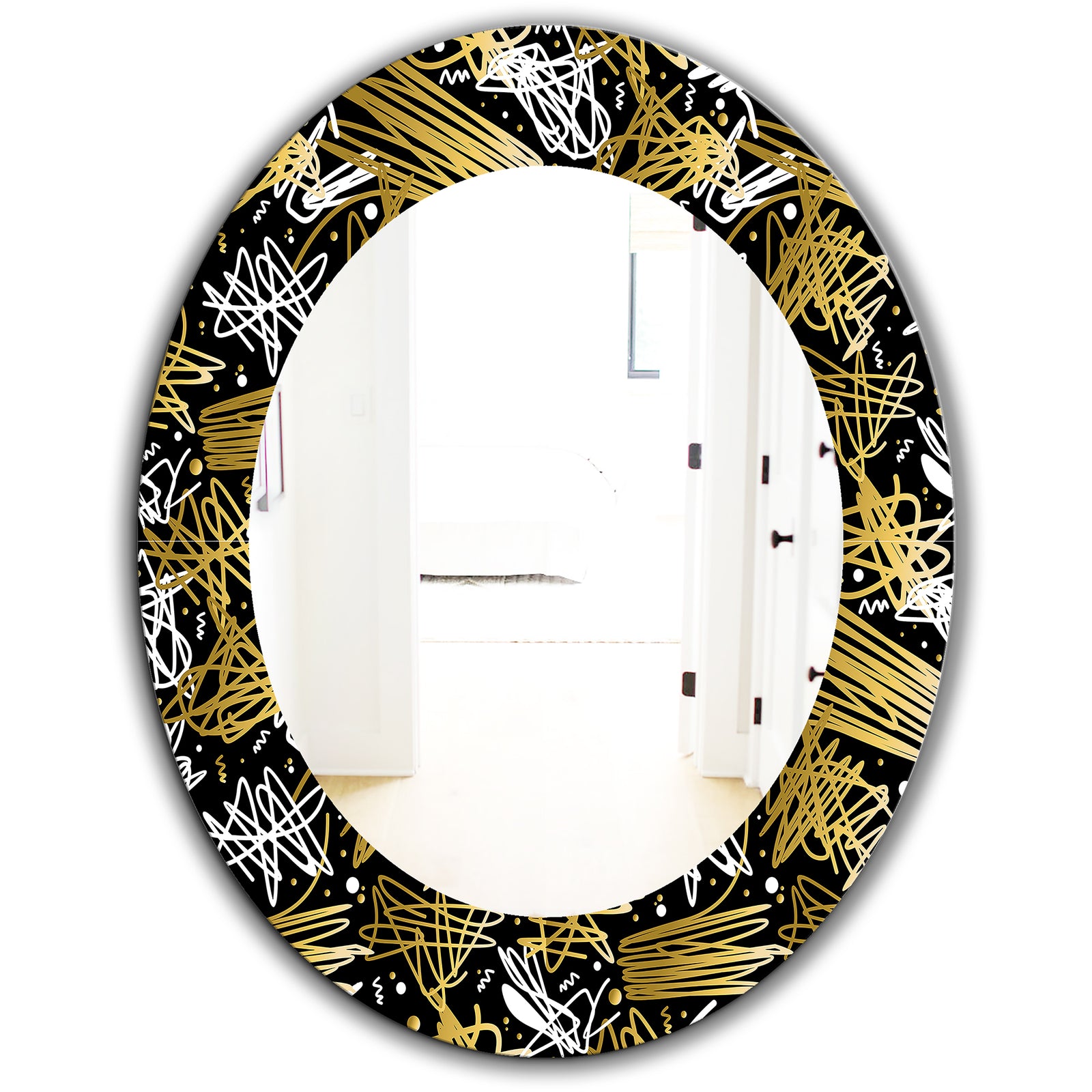 Obsidian Impressions 5 - Modern Mirror - Oval or Round Wall Mirror