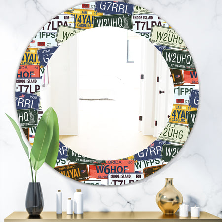 Us California Licence Plates - Modern Mirror - Oval or Round Wall Mirror