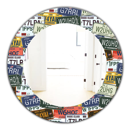 Us California Licence Plates - Modern Mirror - Oval or Round Wall Mirror