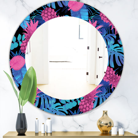 Tropical Mood Blue 8 - Bohemian and Eclectic Mirror - Oval or Round Wall Mirror