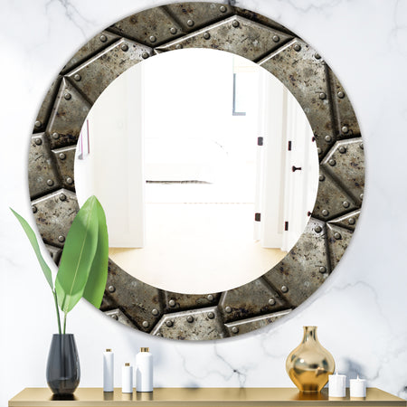 Armor Texture - Bohemian & Eclectic Mirror - Oval or Round Wall Mirror