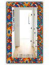 Hand Drawn Pattern With Floral Elements - Bohemian and Eclectic Mirror - Modern Wall Mirror