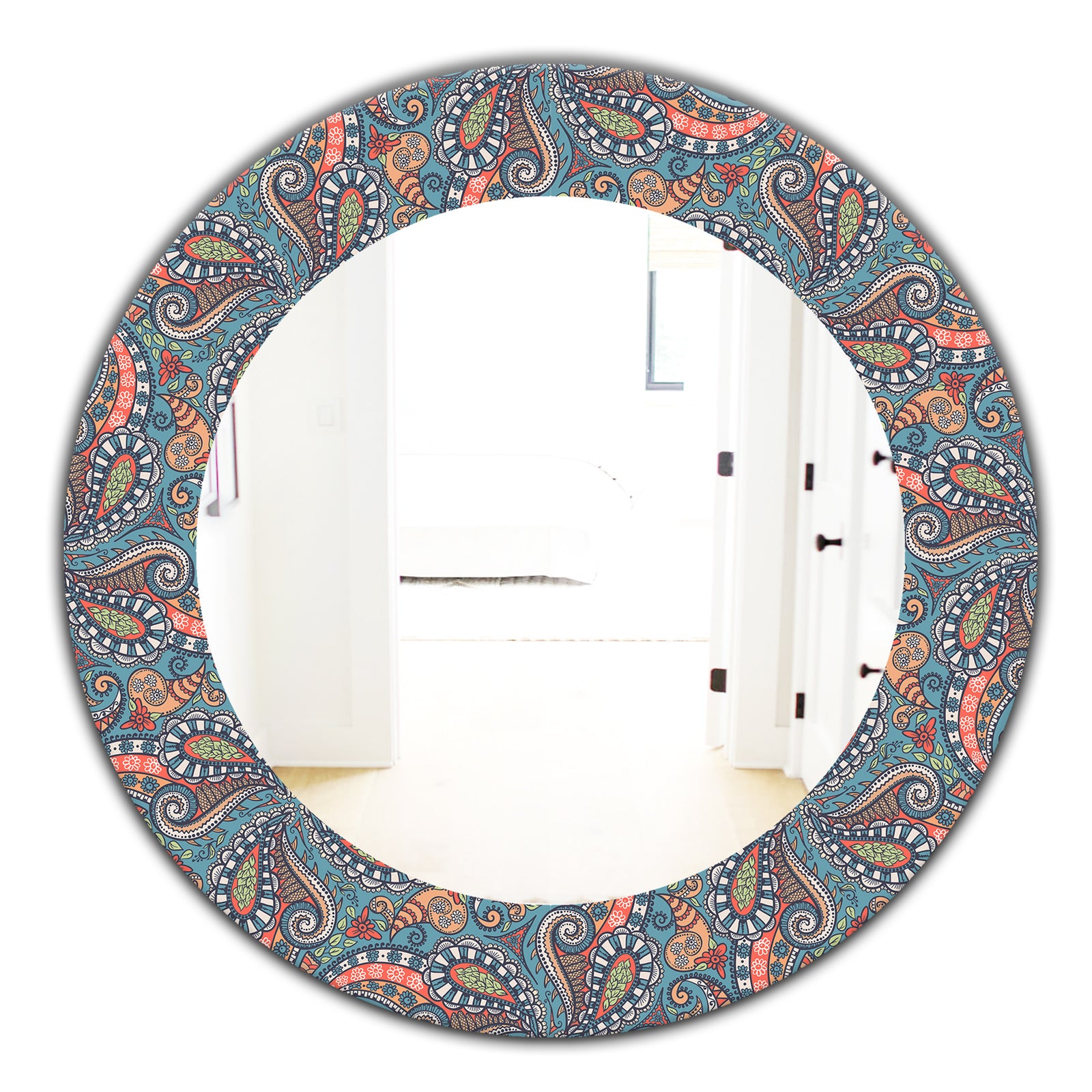 Paisley 14 - Bohemian and Eclectic Mirror - Oval or Round Wall Mirror