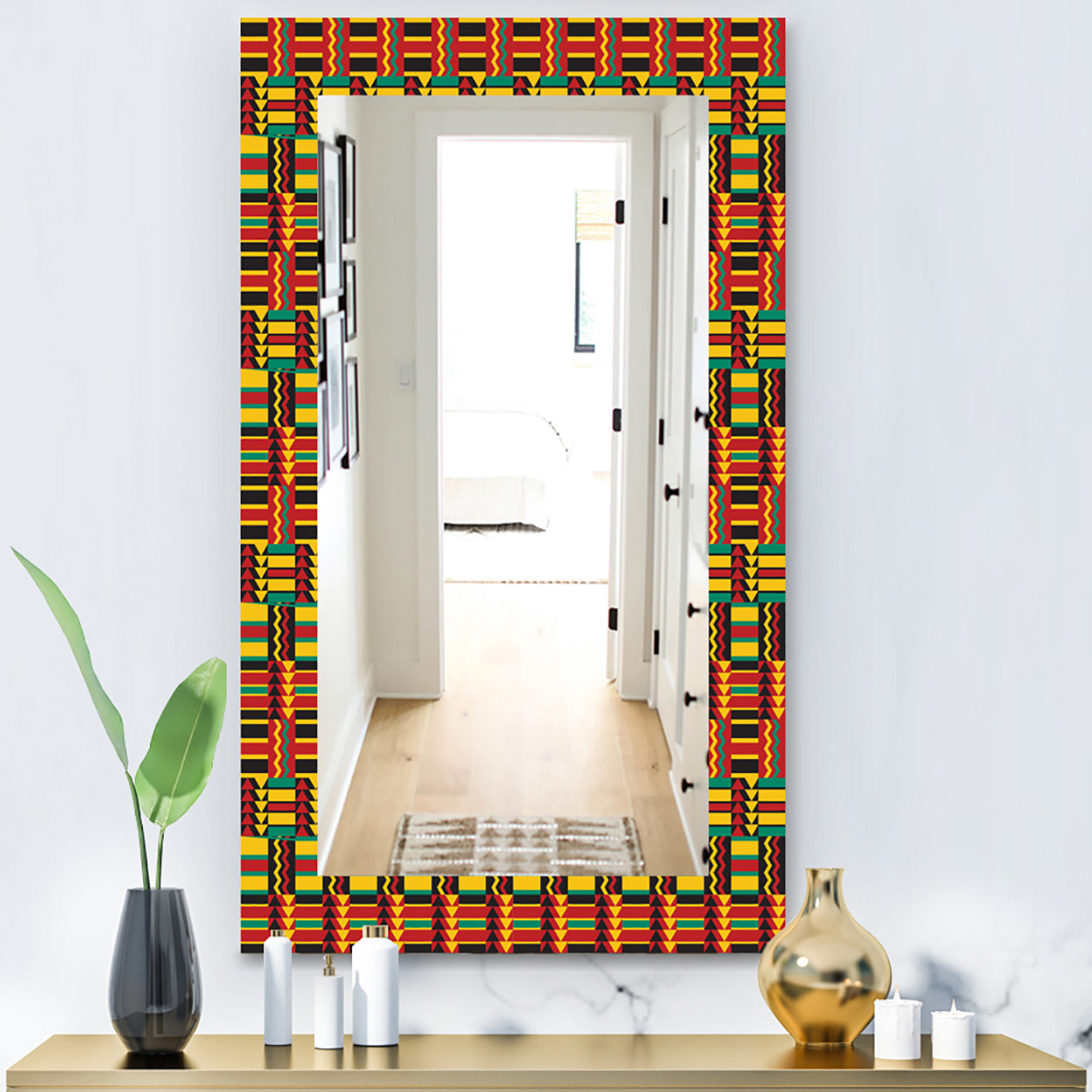 African Pattern - Bohemian and Eclectic Mirror - Vanity Mirror