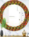 African Pattern - Bohemian and Eclectic Mirror - Oval or Round Wall Mirror