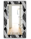 Black and White Check Stipes Pattern - Modern Mirror - Wall Mirror