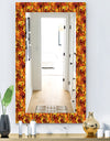 Beautiful Golden Orange & Red Peacock Feathers - Bohemian & Eclectic Mirror - Modern Wall Mirror