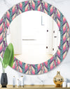 Floral Abstract Pattern - Bohemian and Eclectic Mirror - Oval or Round Wall Mirror