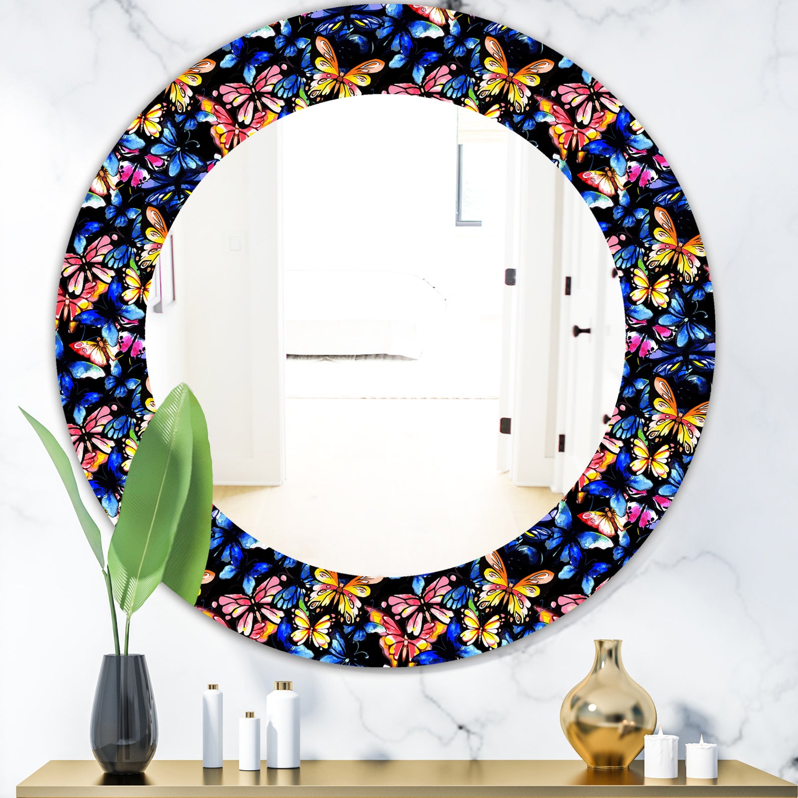 Butterfly 2 - Modern Mirror - Oval or Round Wall Mirror