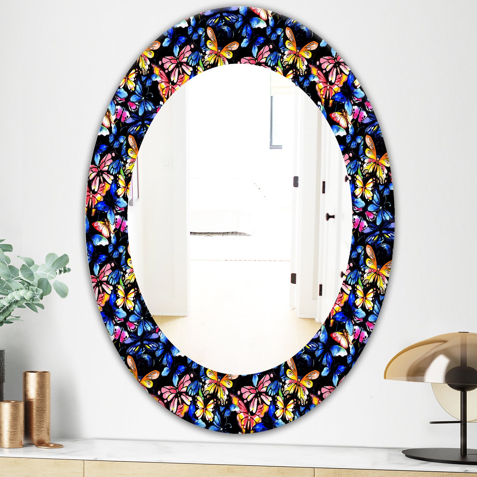 Butterfly 2 - Modern Mirror - Oval or Round Wall Mirror