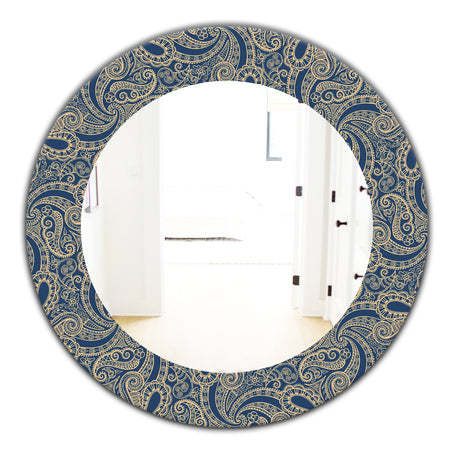 Lace Pattern - Bohemian and Eclectic Mirror - Oval or Round Wall Mirror