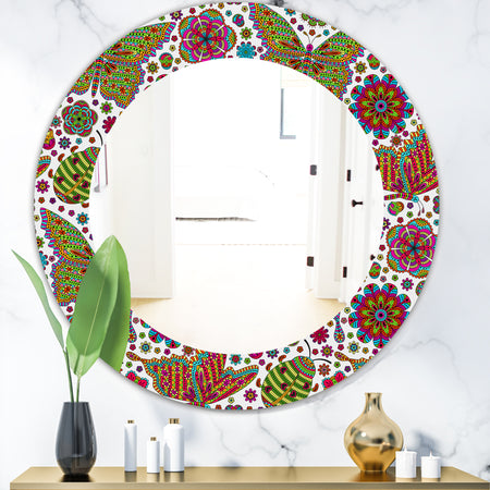 Butterfly 3 - Bohemian & Eclectic Mirror - Oval or Round Wall Mirror