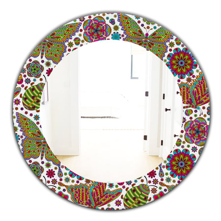 Butterfly 3 - Bohemian & Eclectic Mirror - Oval or Round Wall Mirror