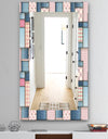 Pink Patchwork Pattern - Mid-Century Mirror - Wall Mirror