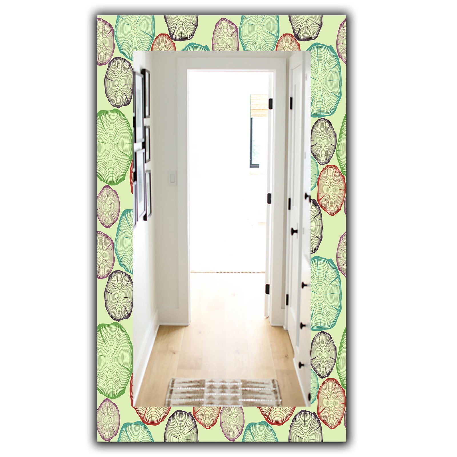 Pattern With Tree Rings - Bohemian and Eclectic Mirror - Modern Wall Mirror