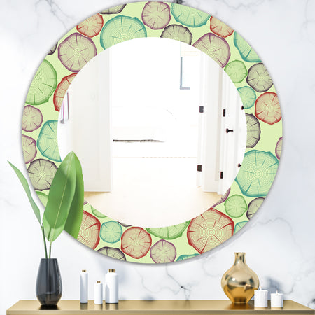 Pattern With Tree Rings - Bohemian and Eclectic Mirror - Oval or Round Wall Mirror