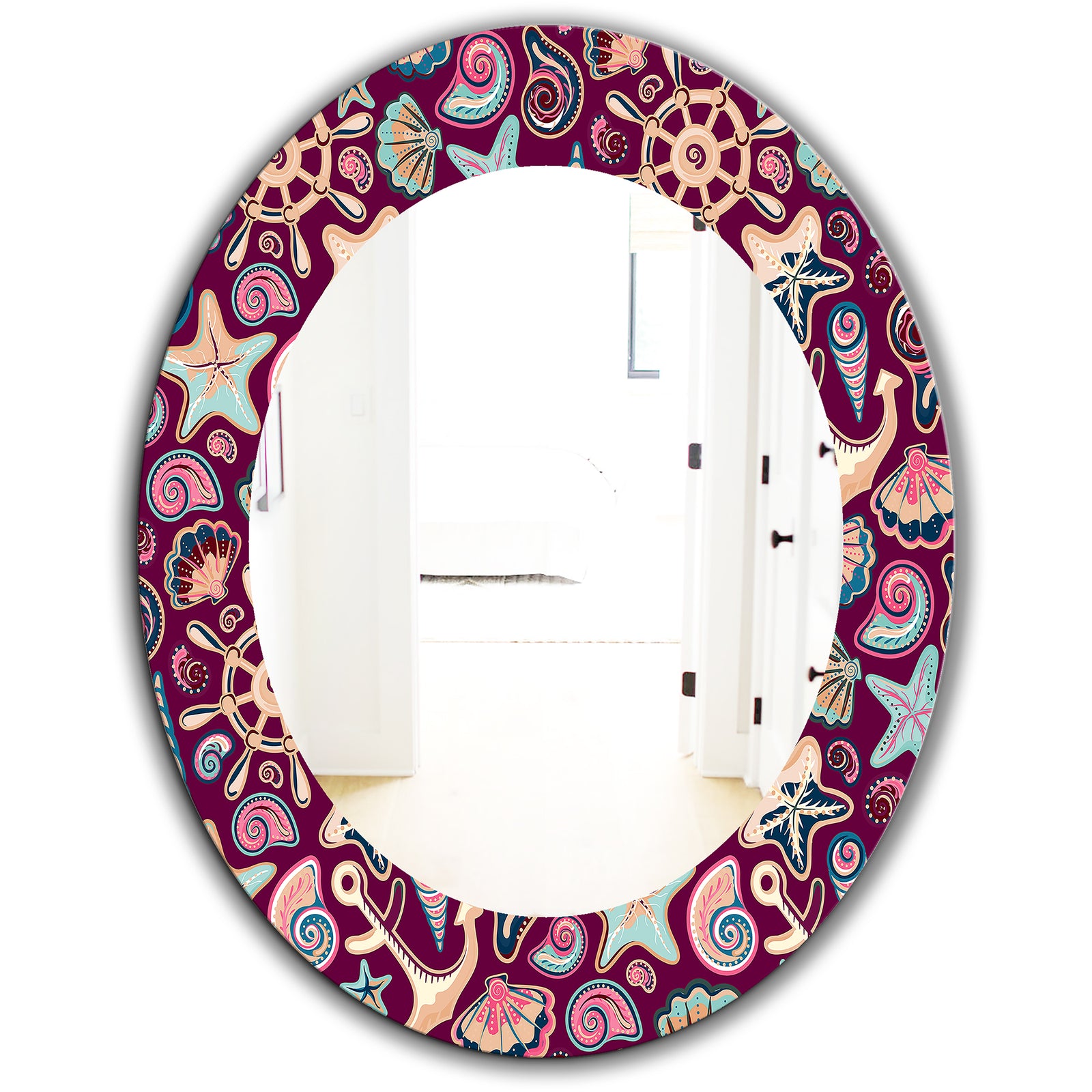 Costal Creatures 13 - Traditional Mirror - Oval or Round Wall Mirror