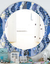 Patchwork Pattern With Roses - Traditional Mirror - Oval or Round Wall Mirror