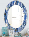 Patchwork Pattern With Roses - Traditional Mirror - Oval or Round Wall Mirror