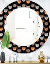 Cute Cats Pattern - Modern Mirror - Oval or Round Wall Mirror