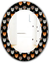 Cute Cats Pattern - Modern Mirror - Oval or Round Wall Mirror