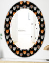 Cute Cats Pattern - Modern Mirror - Oval or Round Wall Mirror