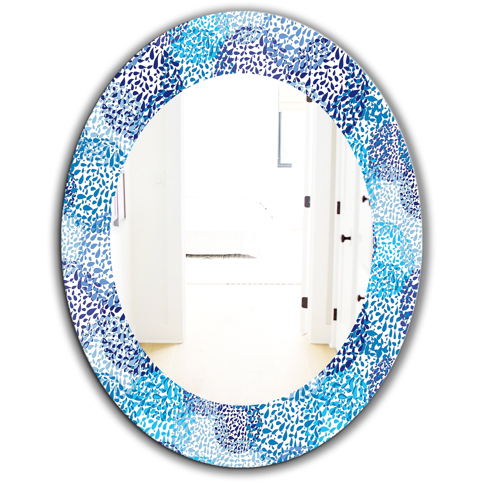 Sea Motif Pattern - Traditional Mirror - Oval or Round Wall Mirror