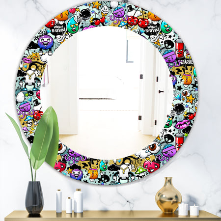 Graffiti Texture - Modern Mirror - Oval or Round Wall Mirror