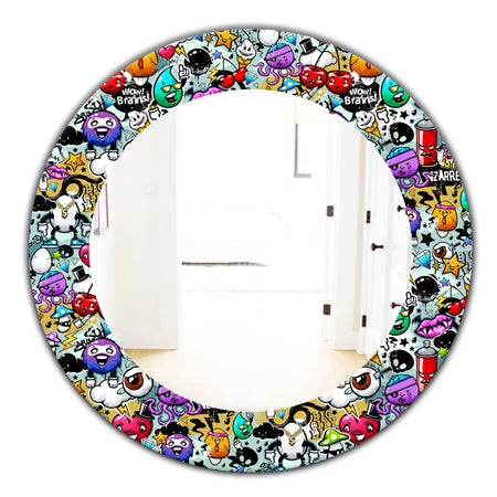Graffiti Texture - Modern Mirror - Oval or Round Wall Mirror