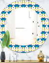 Doodle Monkey Pattern - Bohemian and Eclectic Mirror - Oval or Round Wall Mirror