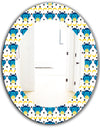 Doodle Monkey Pattern - Bohemian and Eclectic Mirror - Oval or Round Wall Mirror