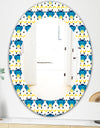 Doodle Monkey Pattern - Bohemian and Eclectic Mirror - Oval or Round Wall Mirror