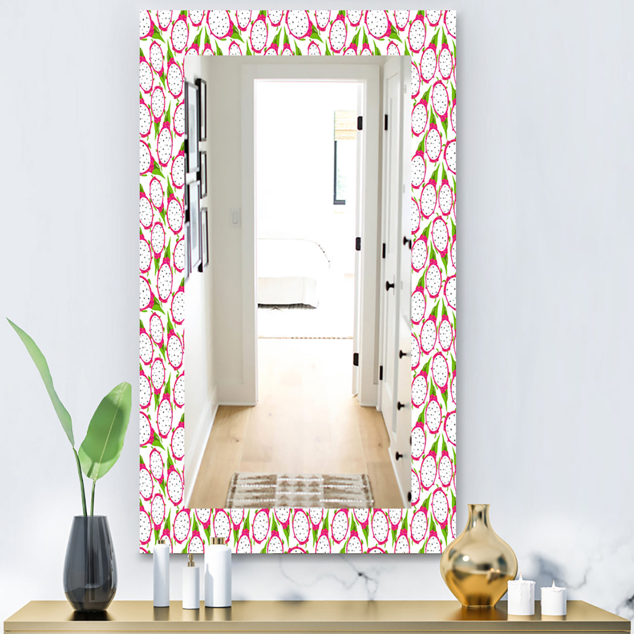 Tropical Pattern I - Bohemian and Eclectic Mirror - Vanity Mirror