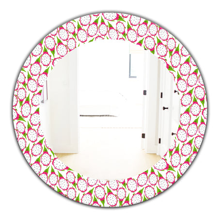 Tropical Pattern I - Bohemian and Eclectic Mirror - Oval or Round Wall Mirror
