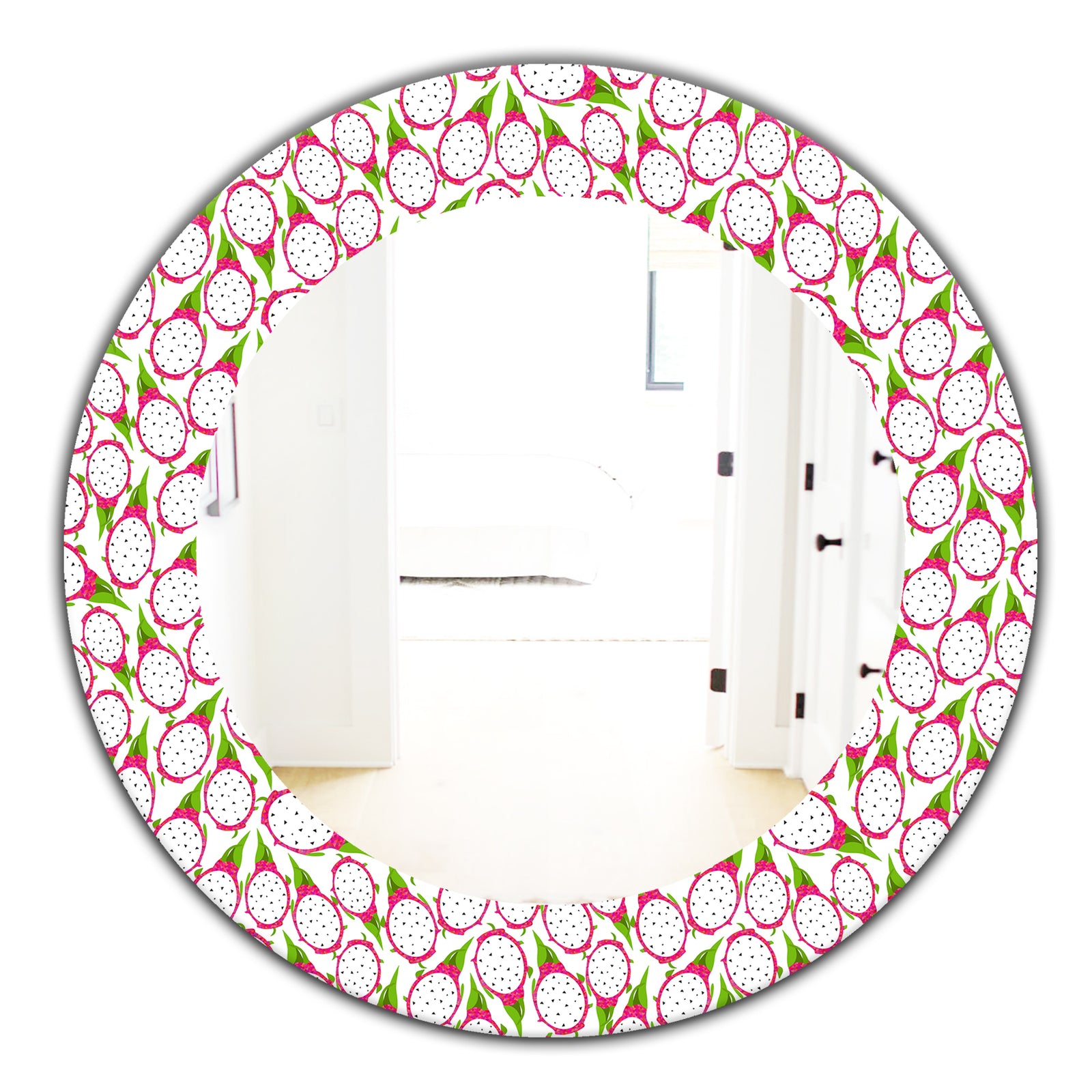 Tropical Pattern I - Bohemian and Eclectic Mirror - Oval or Round Wall Mirror