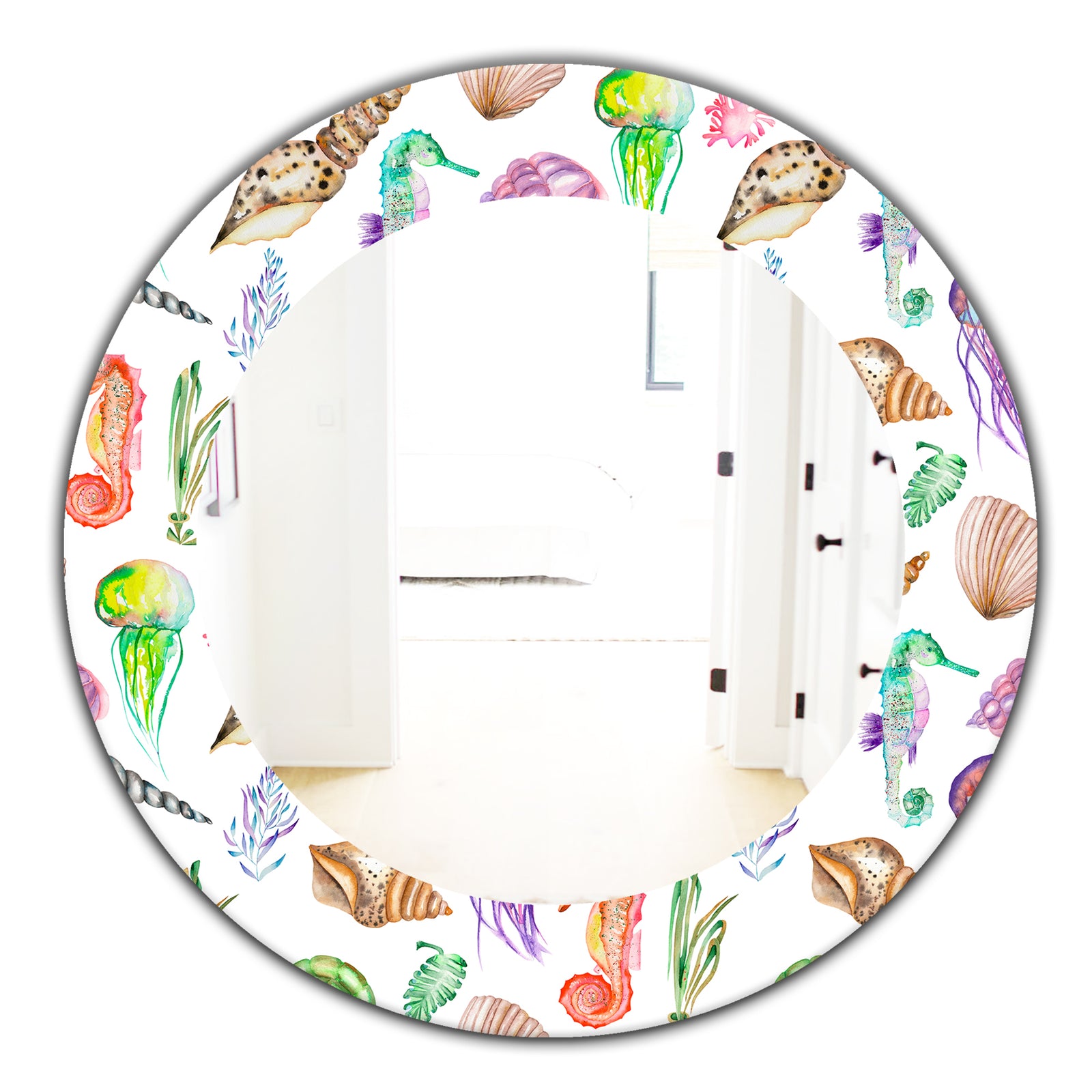 Costal Creatures 14 - Traditional Mirror - Oval or Round Wall Mirror
