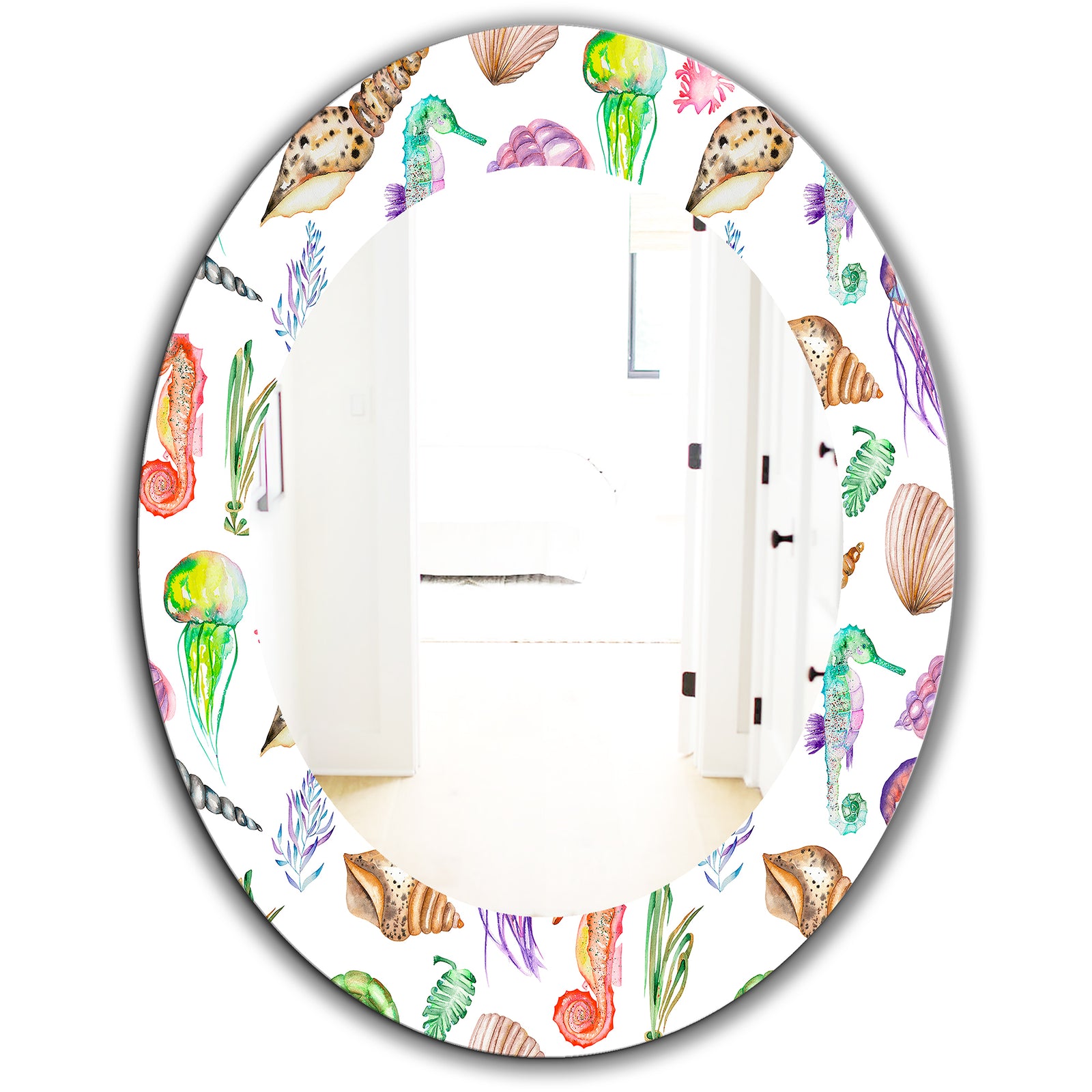 Costal Creatures 14 - Traditional Mirror - Oval or Round Wall Mirror