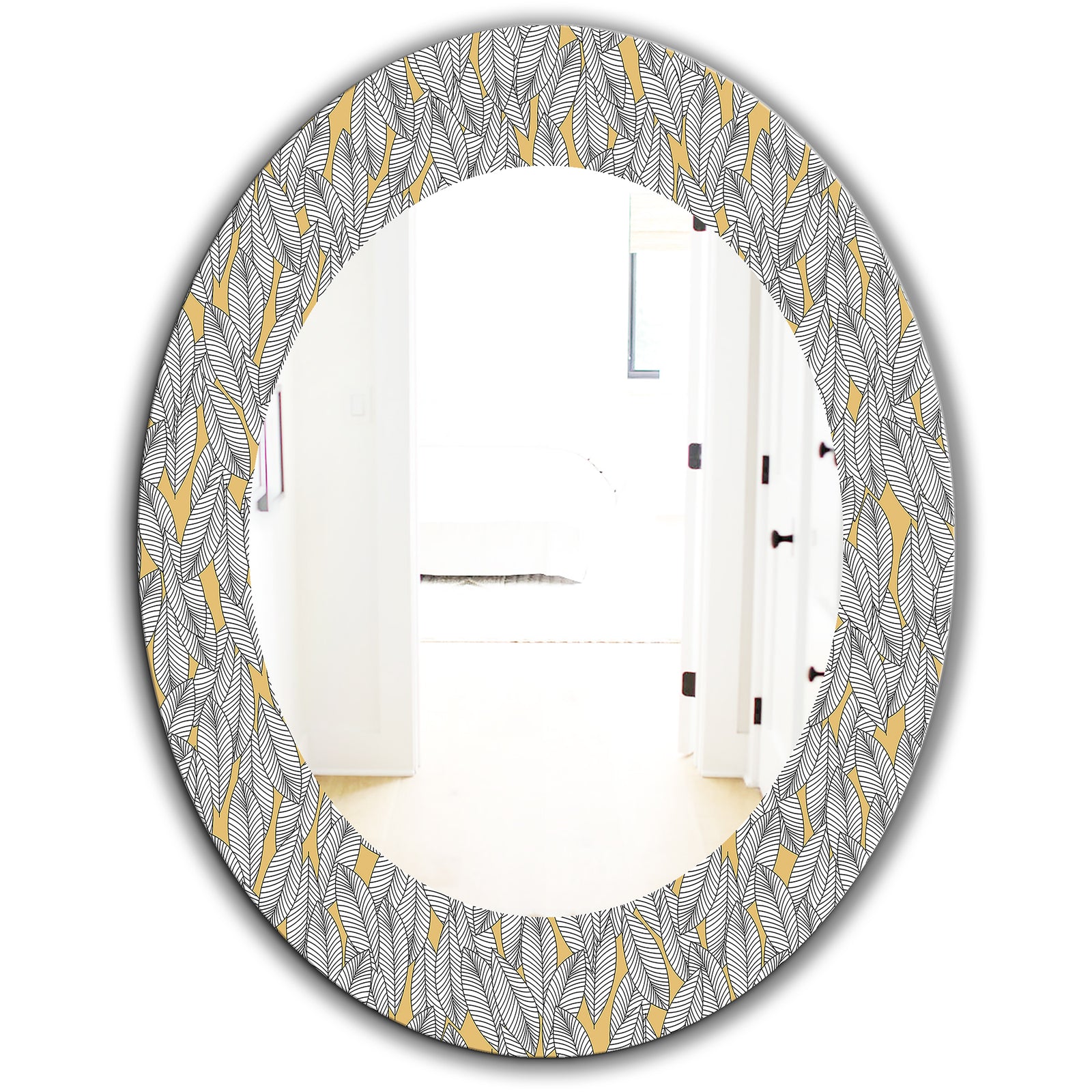 Leaves - Modern Mirror - Oval or Round Wall Mirror
