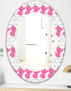 Elephant Kids - Bohemian and Eclectic Mirror - Oval or Round Wall Mirror