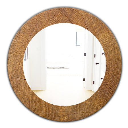 Wood II - Mid-Century Mirror - Oval or Round Wall Mirror