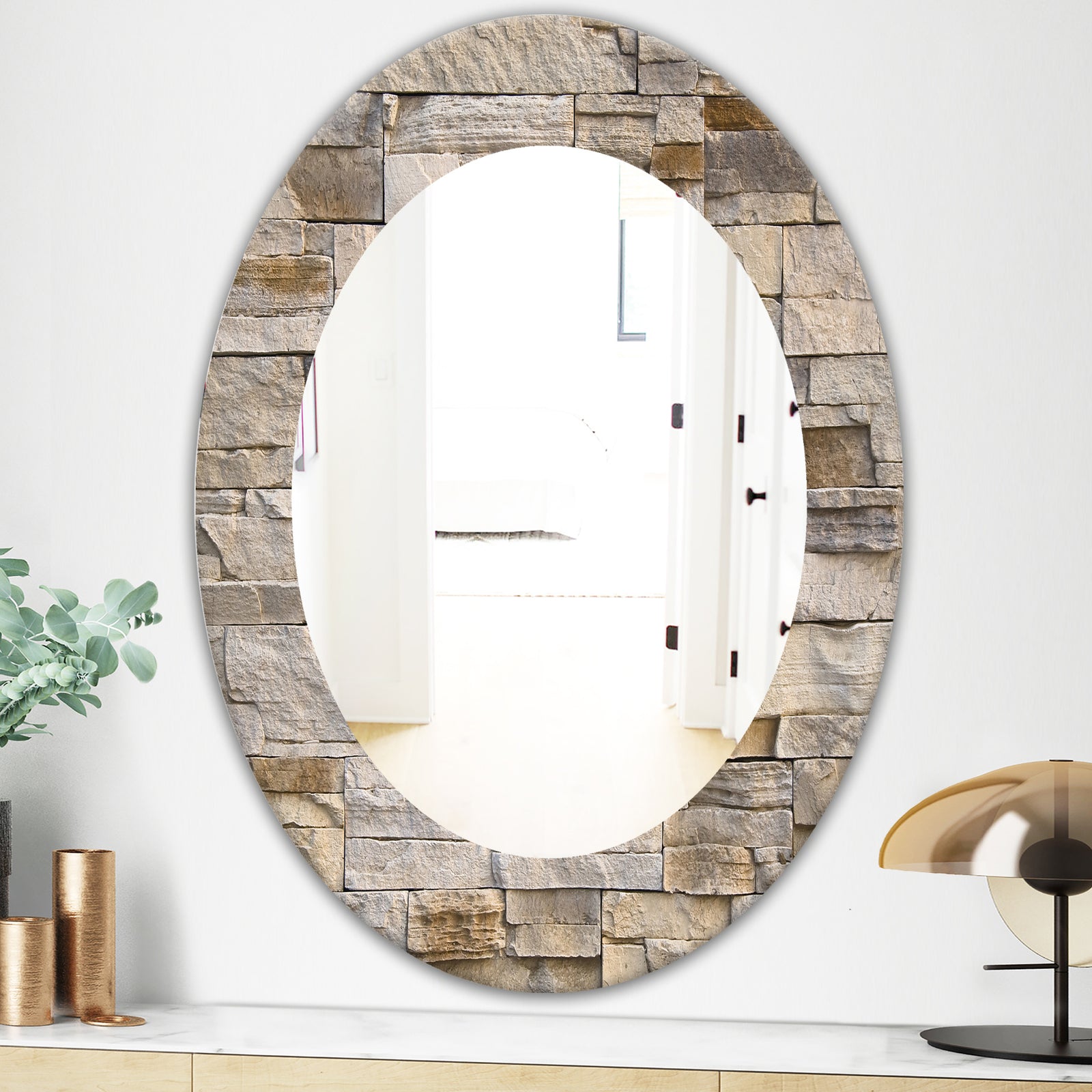 Stone 1 - Modern Mirror - Oval or Round Wall Mirror