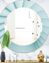 Light Blue Waves 1 - Modern Mirror - Oval or Round Wall Mirror