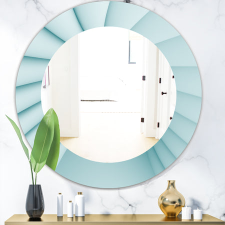 Light Blue Waves 1 - Modern Mirror - Oval or Round Wall Mirror