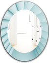 Light Blue Waves 1 - Modern Mirror - Oval or Round Wall Mirror