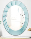 Light Blue Waves 1 - Modern Mirror - Oval or Round Wall Mirror