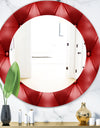 Leather Print III - Modern Mirror - Frameless Oval or Round Wall Mirror