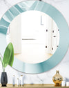 Light Blue Waves 2 - Modern Mirror - Oval or Round Wall Mirror