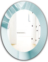 Light Blue Waves 2 - Modern Mirror - Oval or Round Wall Mirror