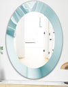 Light Blue Waves 2 - Modern Mirror - Oval or Round Wall Mirror
