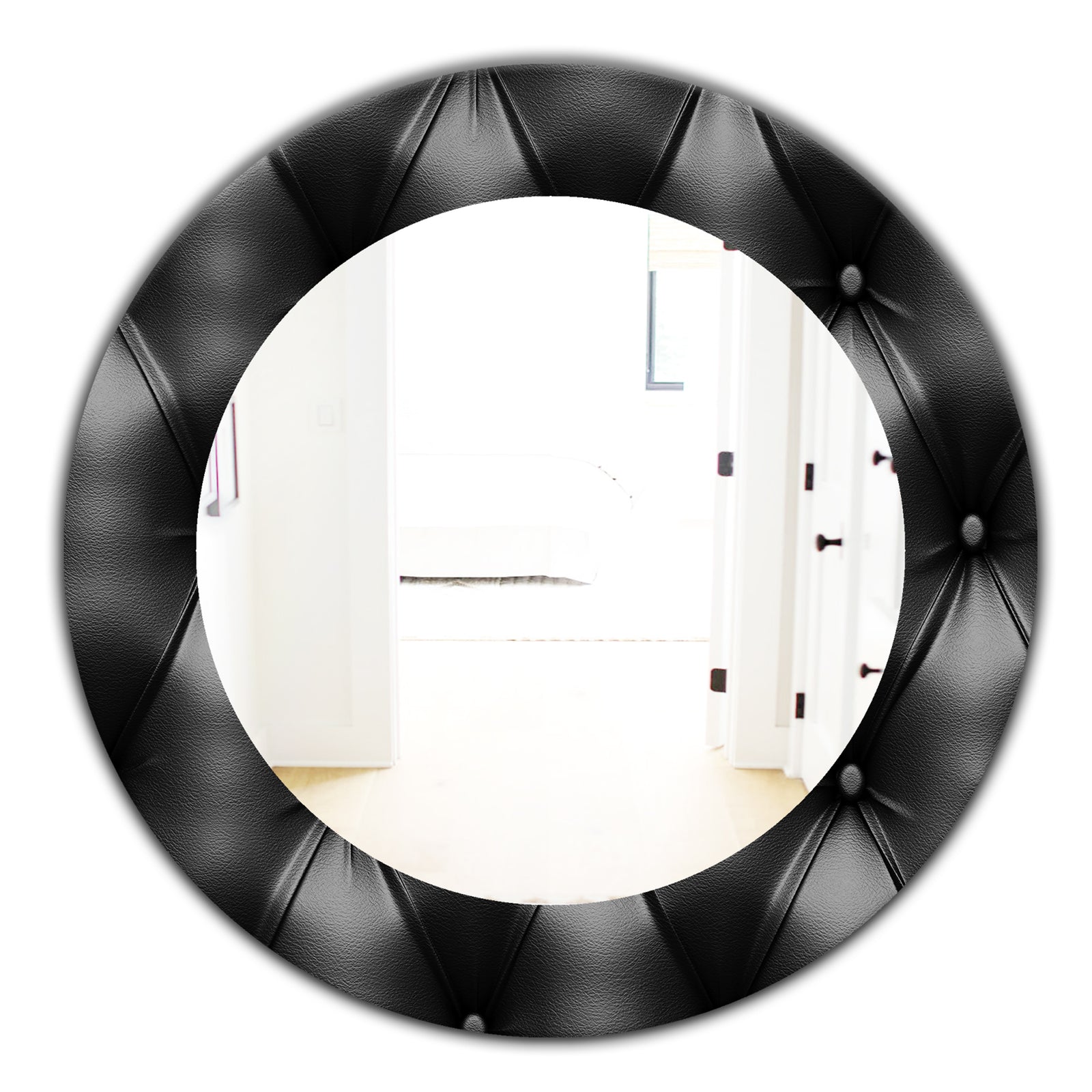 Leather Print IV - Modern Mirror - Oval or Round Wall Mirror